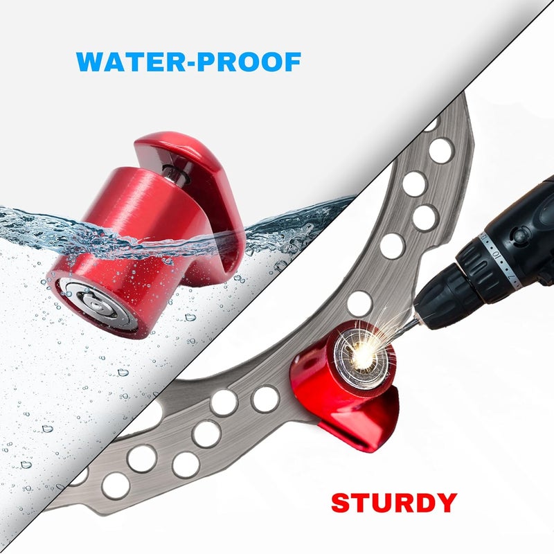 UP Security Disc Brake Lock for Motorcycle Accessories Heavy Duty Bike Bicycle Anti Theft Lock Compact Electric Scooter Ebike Powersports Wheel Hover Disc Locks (Red) - Image 3